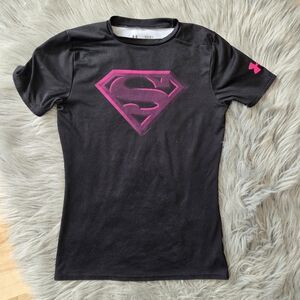 Under Armour Super Girl / Superman Girls Fitted Athletic Tee